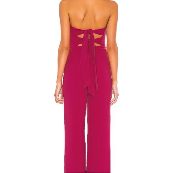 Revolve NBD Ivy jumpsuit in Raspberry pink. - Picture 3 of 7